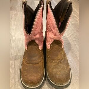 Justin Gypsy Western boots size 7B L9901 Girls Pink/Brown.